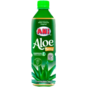 Botella de bebida Aloe Vera Ani sabor original con trocitos de sábila de DRC